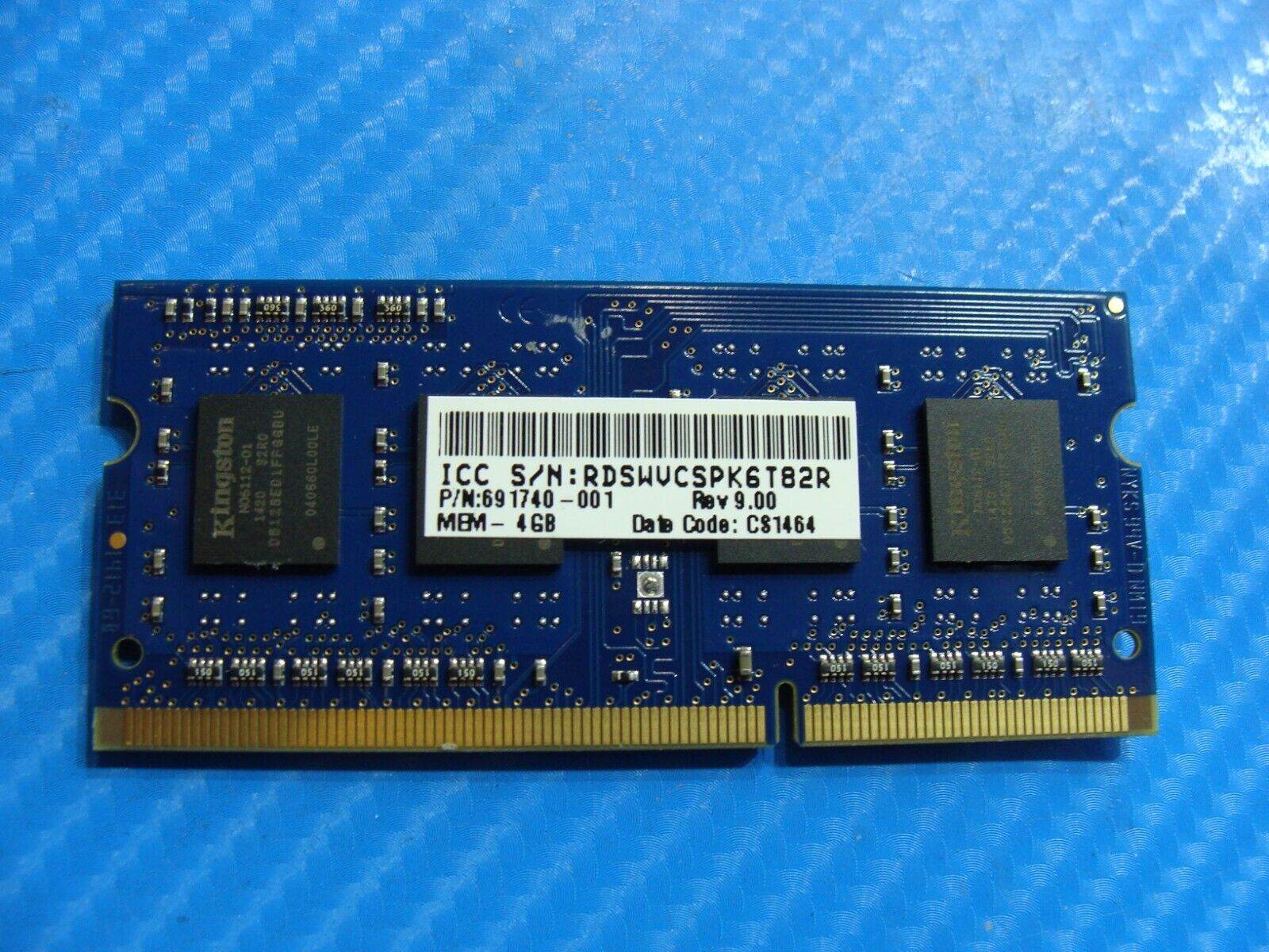HP 15-j152nr So-Dimm Kingston 4G 1Rx8 Memory PC3L-12800S HP16D3LS1KFG/4G - Tested Computer Laptop Parts