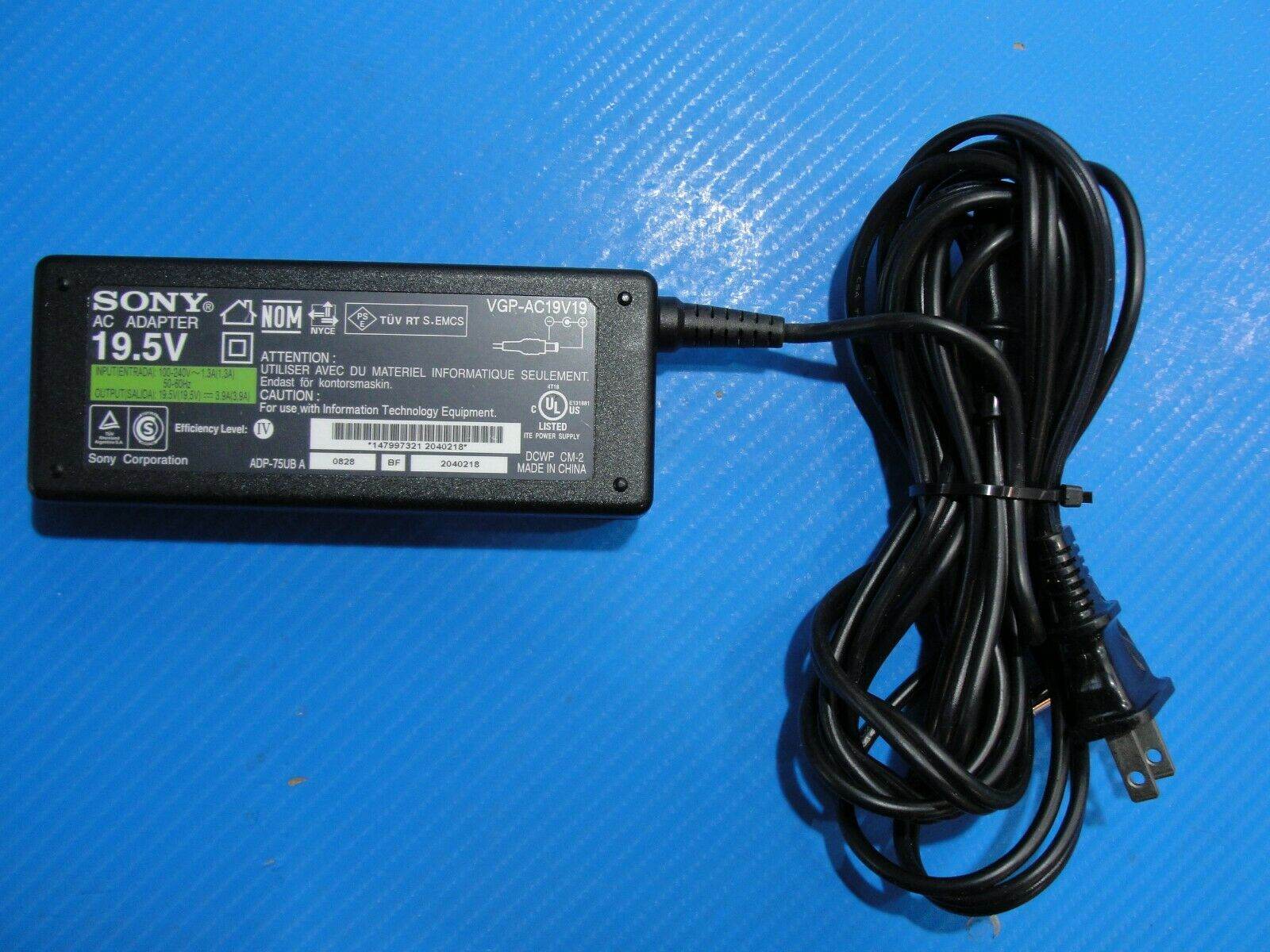Genuine Sony Laptop Charger AC Adapter Power Supply VGP-AC19V19 19.5V 3.9A 76W - Tested Computer Laptop Parts