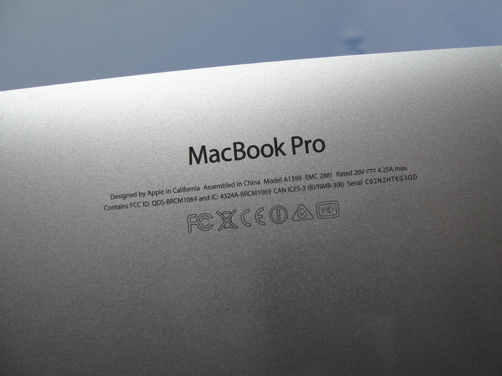 MacBook Pro A1398 15