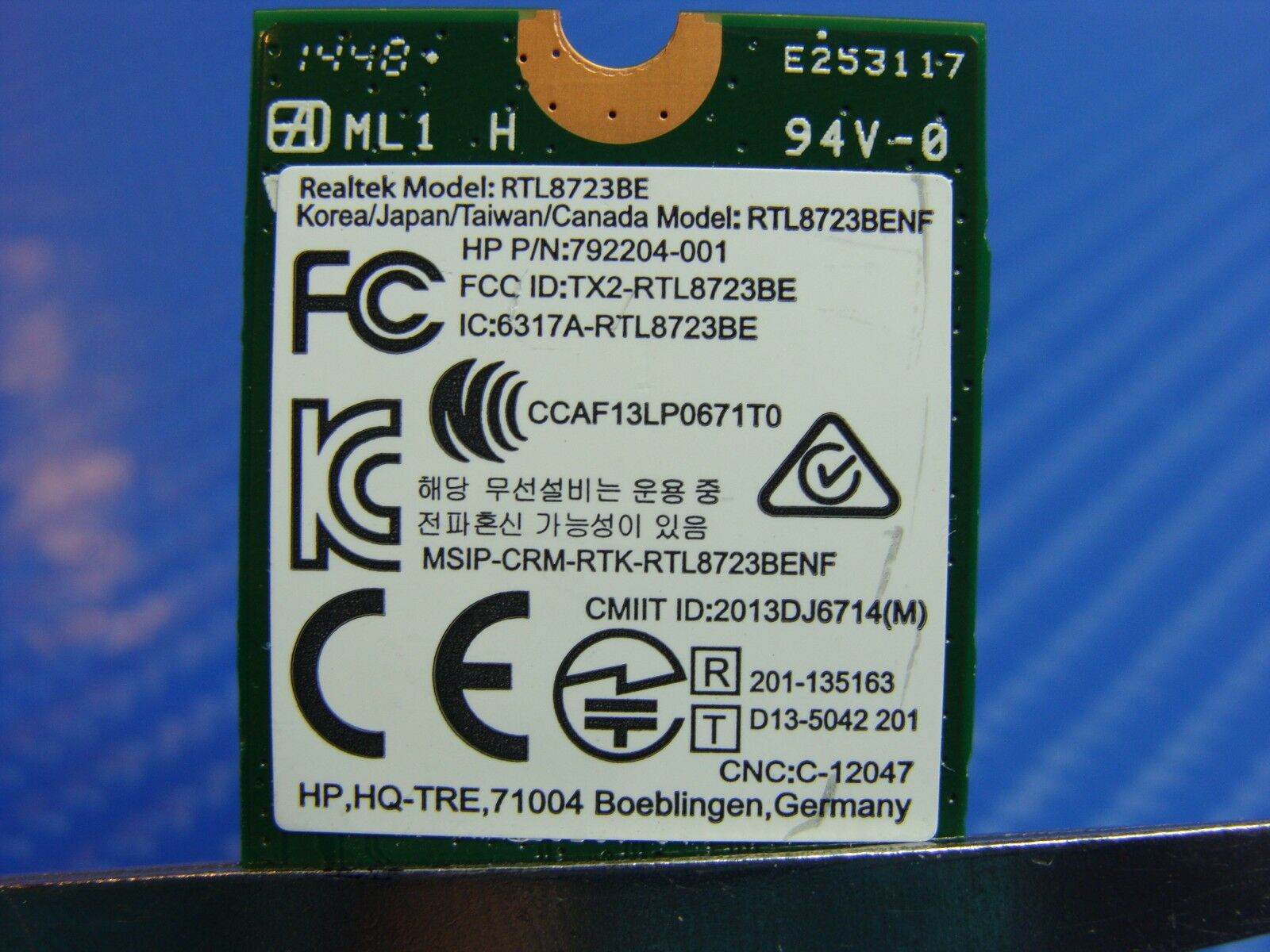 HP Pavilion 15-AB Series Genuine WiFi Wireless Card RTL8723BE 792204-001 ER* - Tested Computer Laptop Parts
