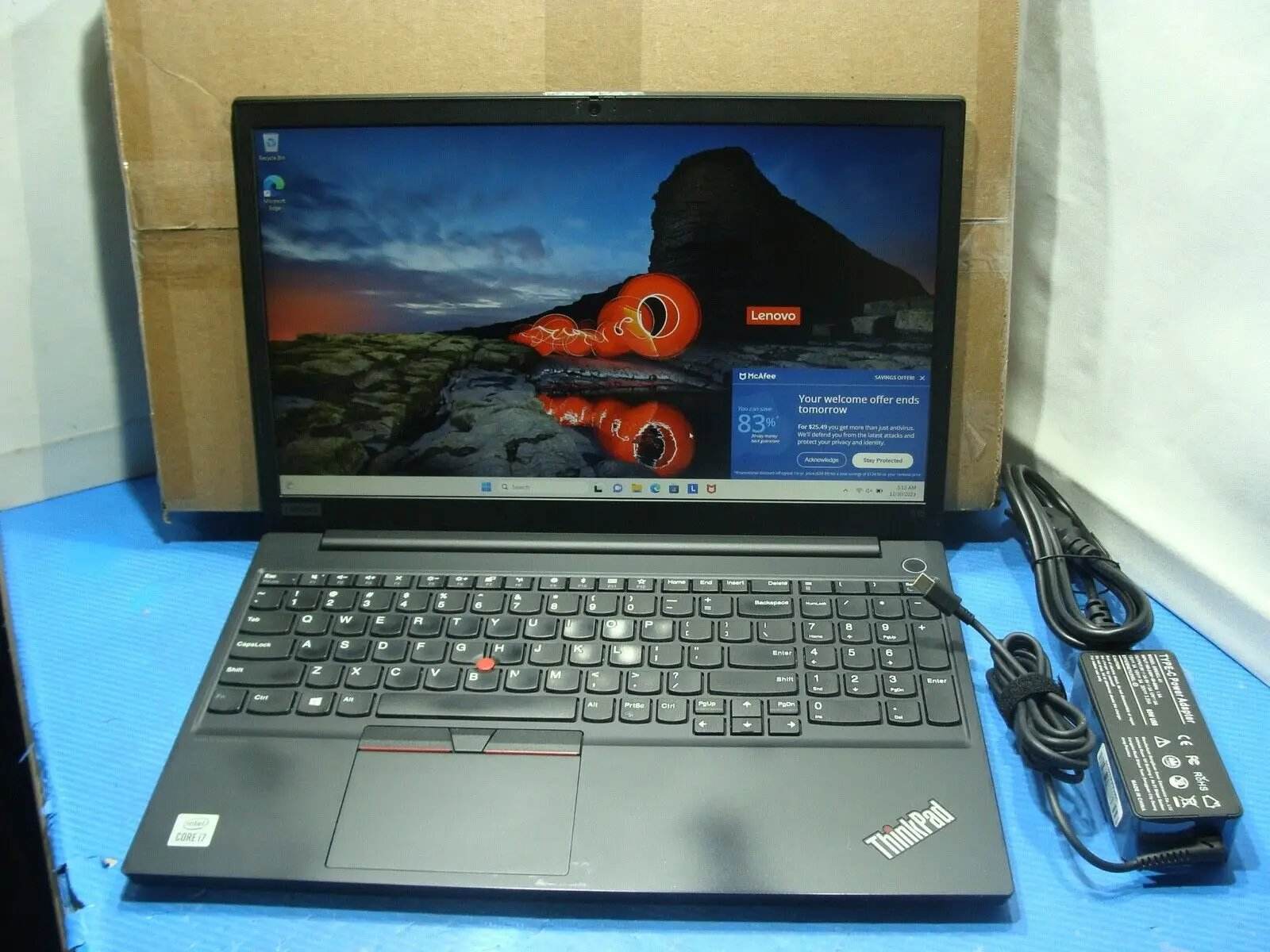 88% Battery Grade B Lenovo Thinkpad E15 Intel i7-10510U 2.3Ghz 8GB RAM 256GB SSD - Tested Computer Laptop Parts