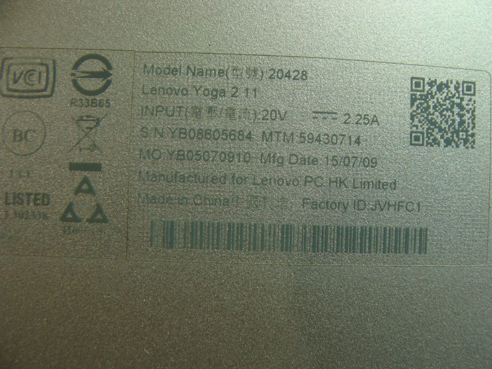 Lenovo Yoga 2 11 20428 11.6