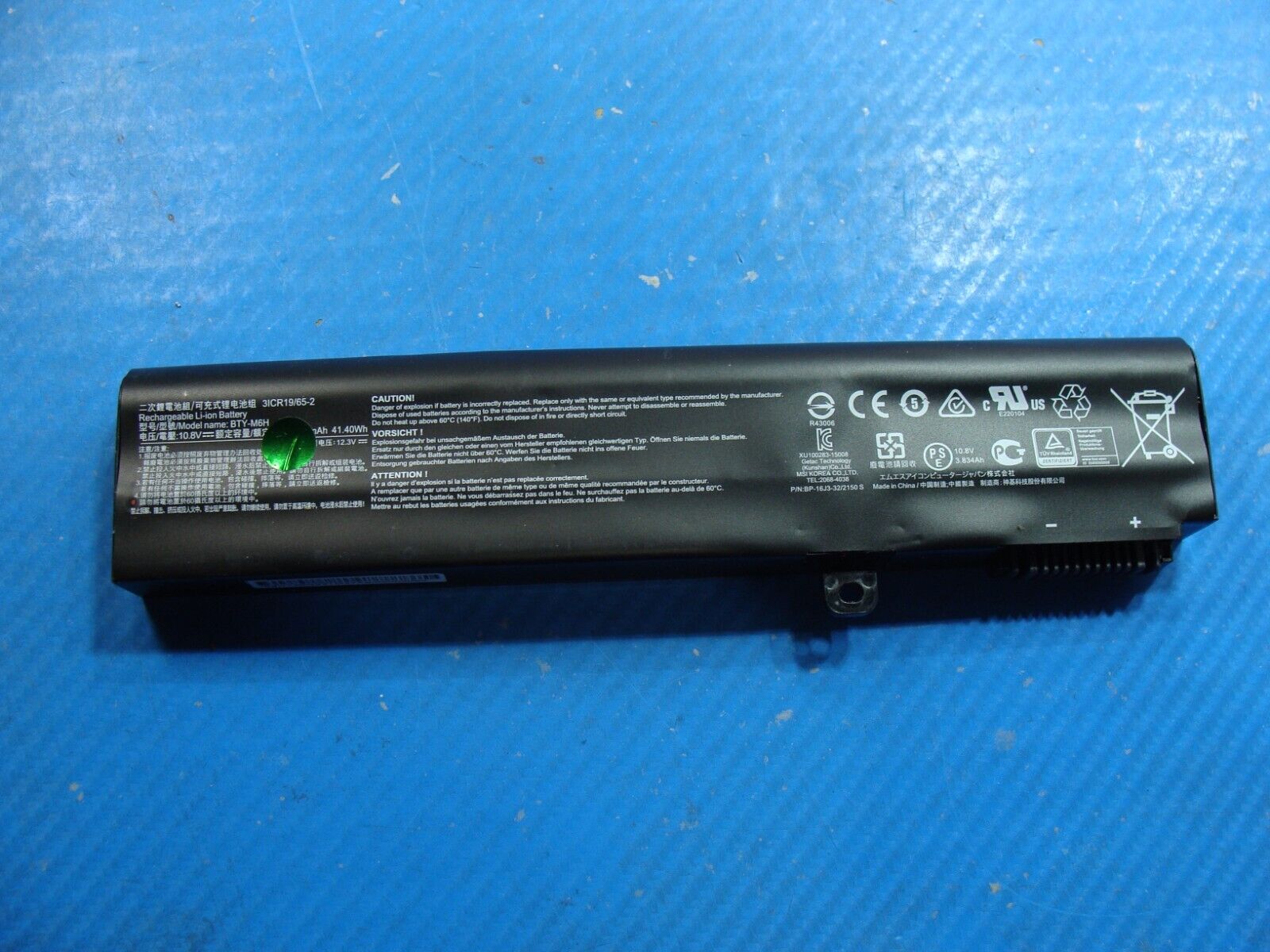 MSI 15.6 GL63 8RC Genuine Laptop Battery 10.8V 41.40Wh 3834mAh BTY-M6H