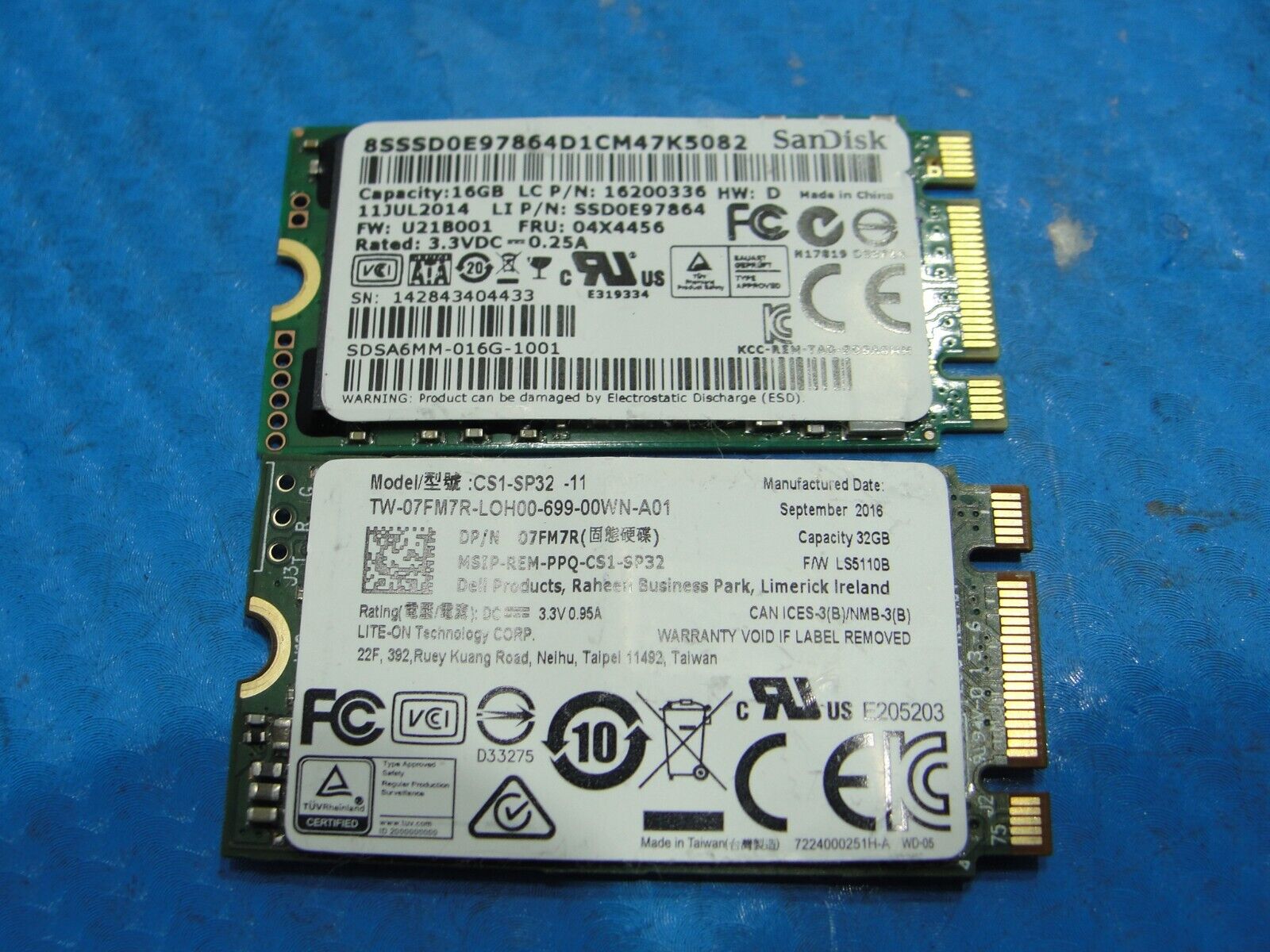 Lot of 2x SSD Solid State Drive 16Gb 32Gb cs1-sp32-11 sdsa6mm-016g-1001 SameSpec