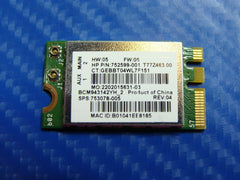 HP Stream 14-z010nr 14" OEM WiFi Wireless Card 753078-005 752599-001 BCM943142Y HP