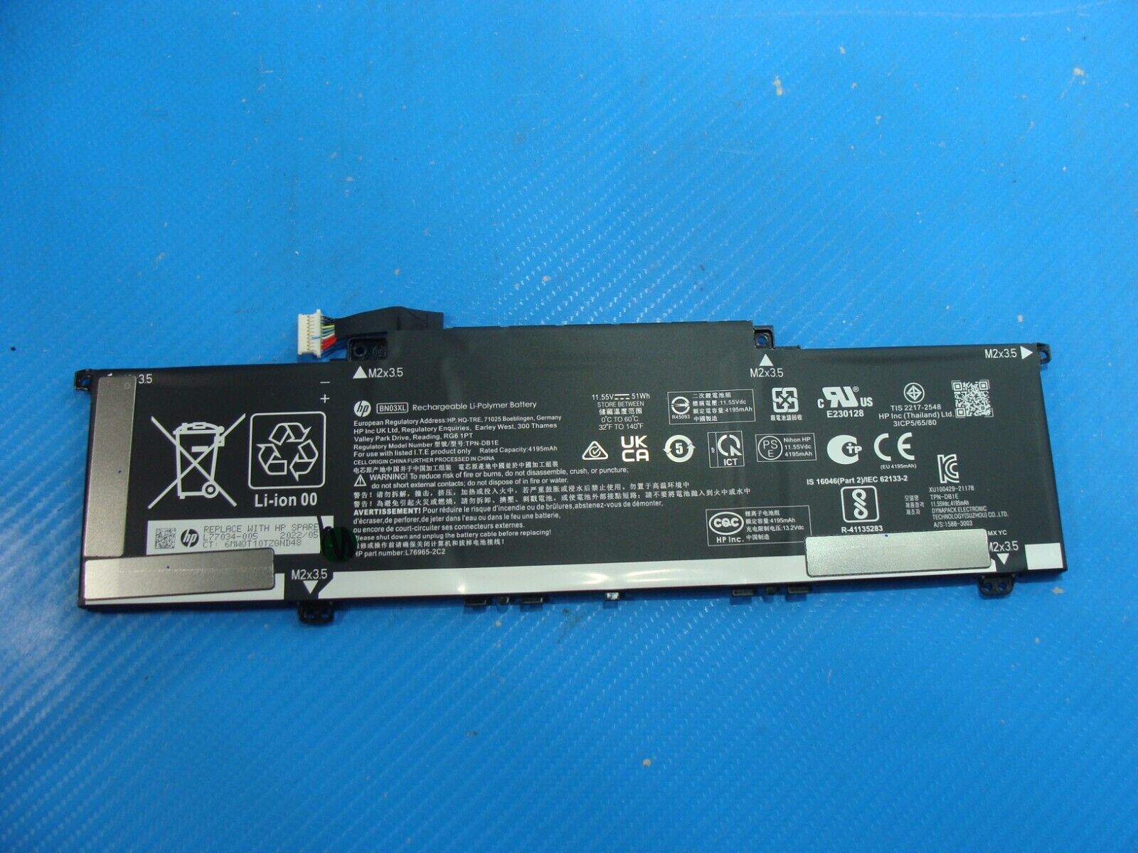 HP Envy x360 15.6” 15-ew0023dx 2-n-1 OEM  Battery 11.55V 51Wh 4195mAh L77034-005