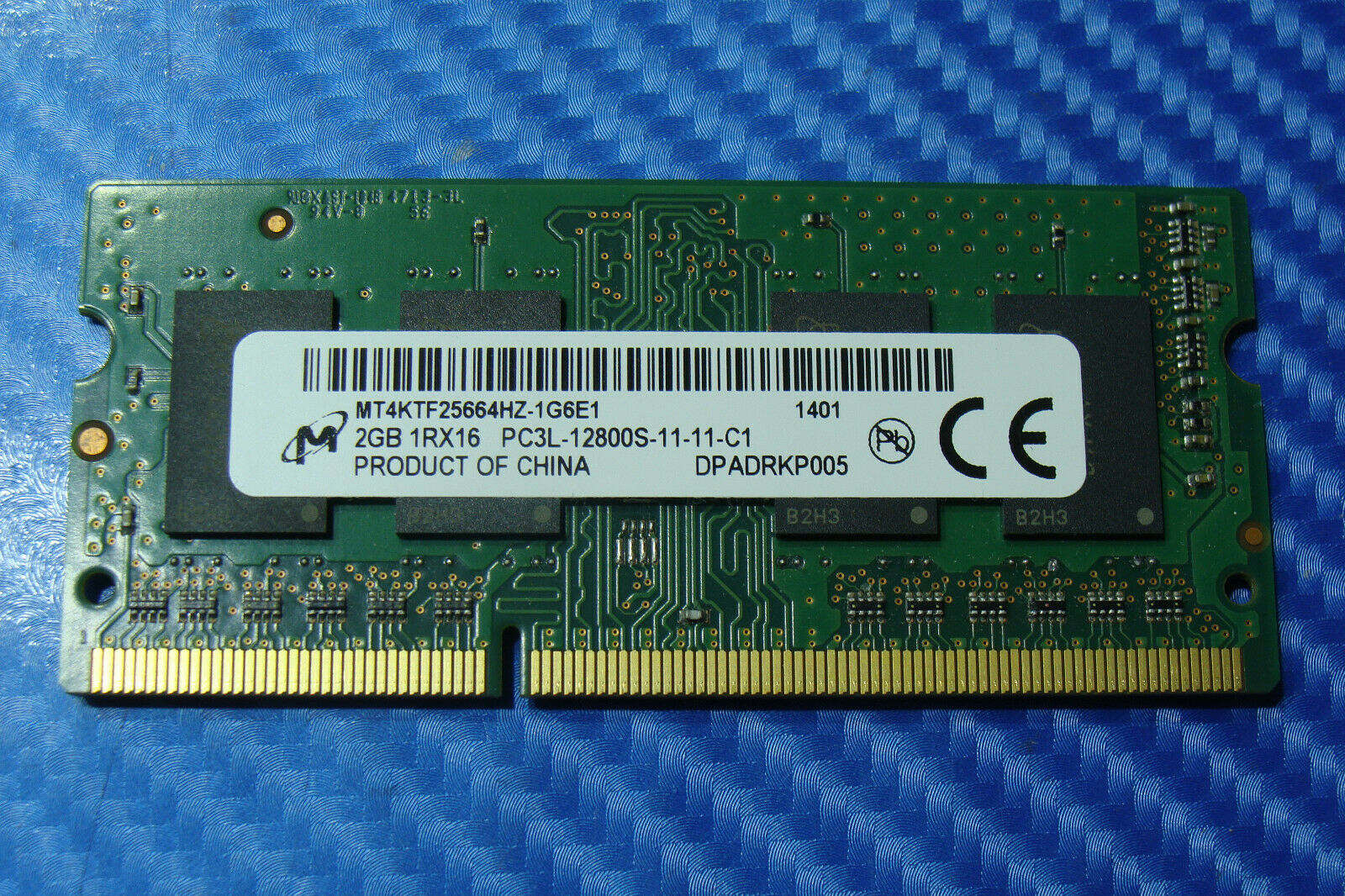 Dell 5537 Laptop Micron 2GB 1RX16 Memory PC3L-12800S-11-11-C1 MT4KTF25664HZ-1G6E Dell