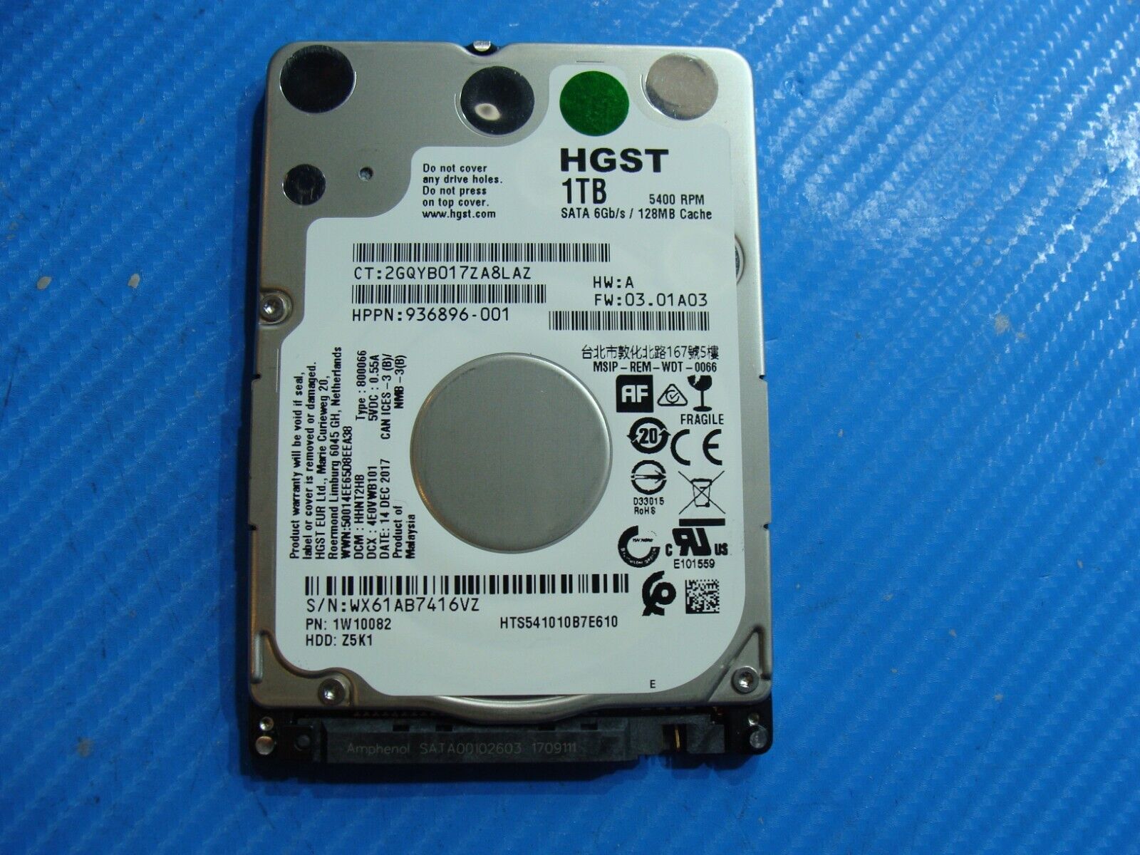 HP 17-by0053cl HGST 1TB SATA 2.5