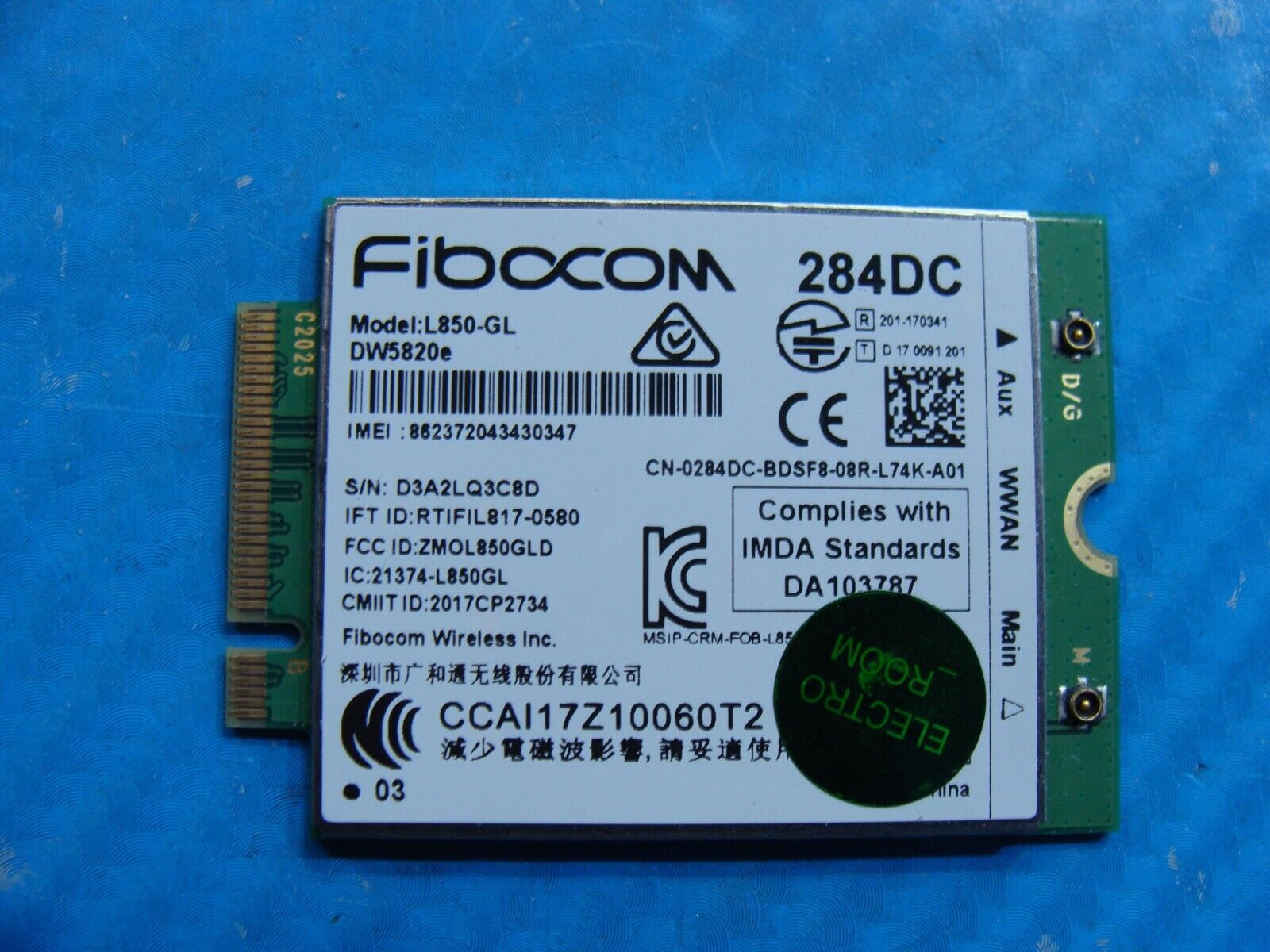 Dell Latitude 5410 14 OEM Fibocom LTE/WCDMA 4G WWAN Card Module L850-GL 284DC