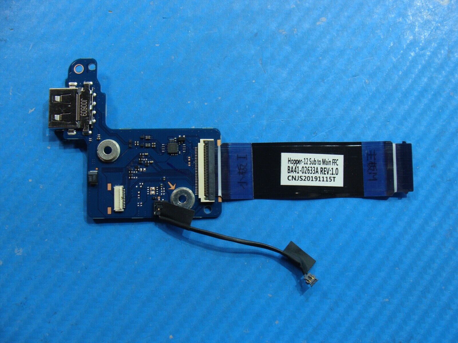 Samsung Chromebook Plus V2 12.2” XE520QAB-K04US USB Board w/Cable BA41-02652A