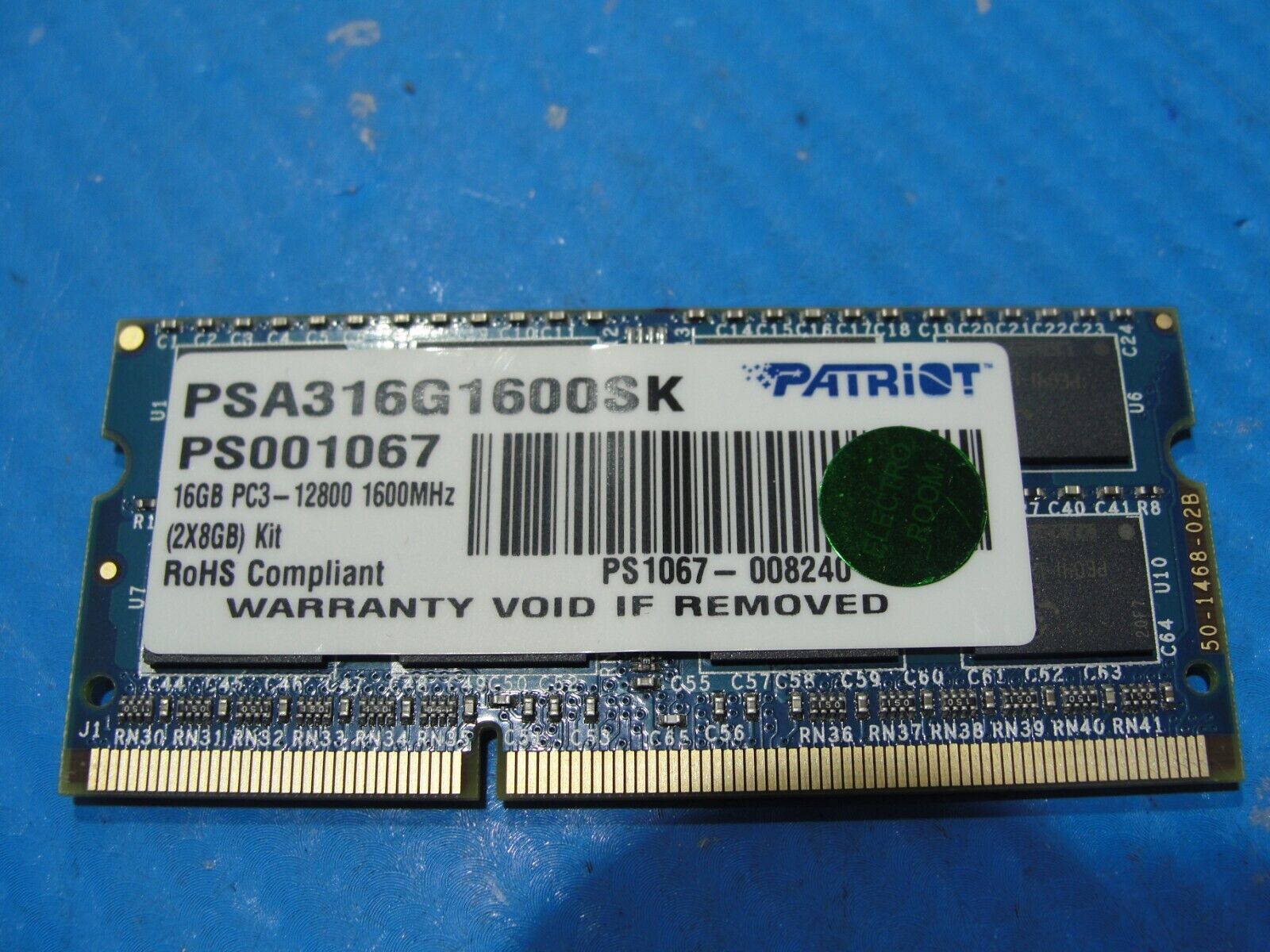 MSI GE70 2QE Patriot PS001067 PSA316G1600SK 16GB Memory RAM PC3-12800 1600MHz