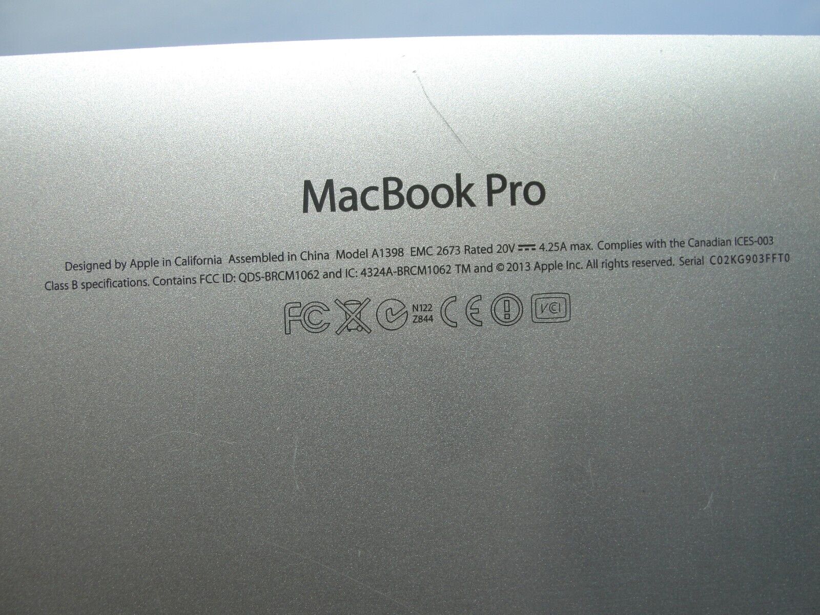 MacBook Pro A1398 15