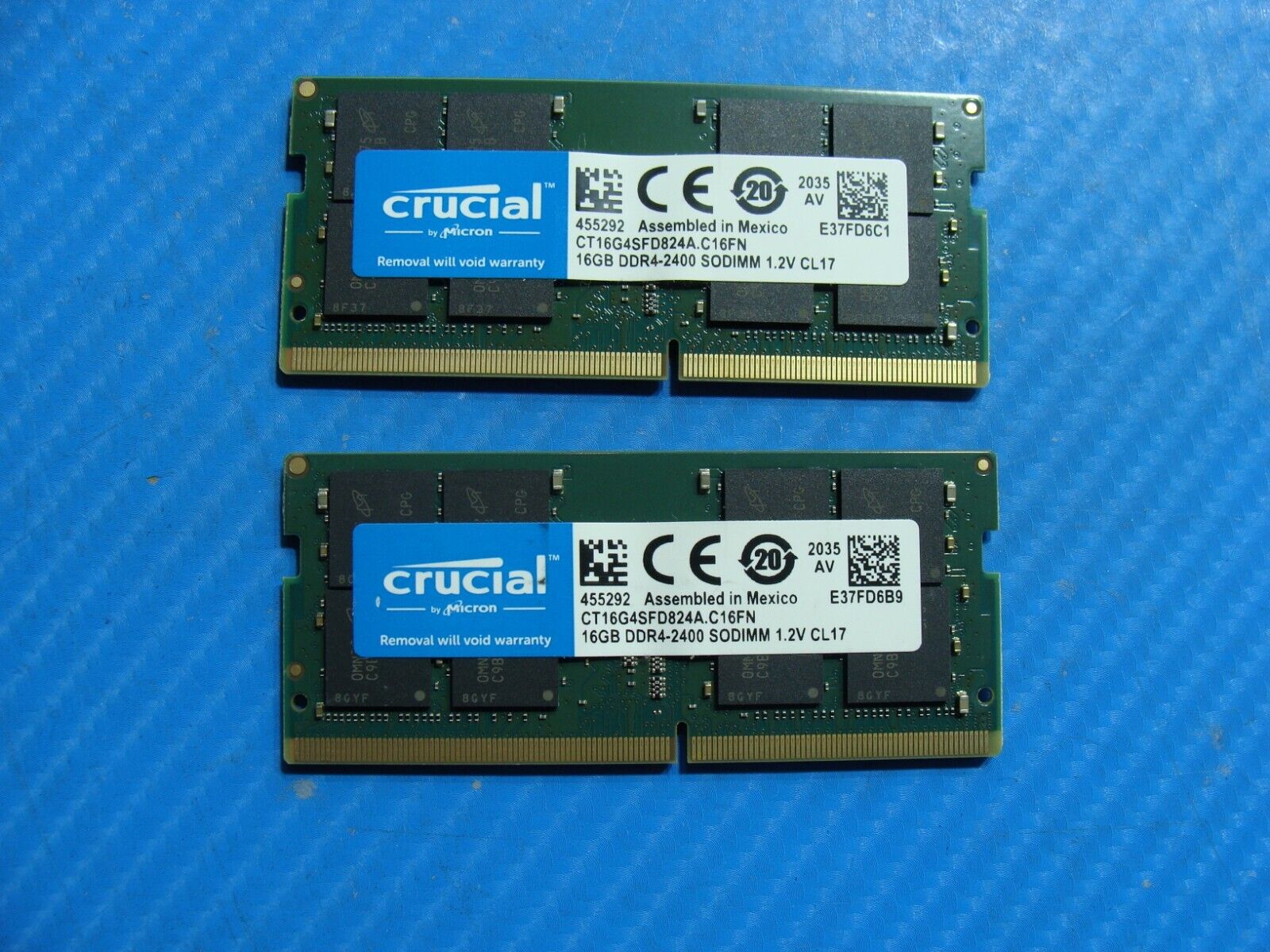 MSI GS73VR 7RF So-Dimm Crucial 32GB 2x16GB Memory CT16G4SFD824A.C16FN