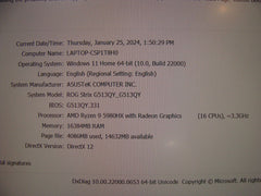 165hz ASUS ROG Strix G513QY Gaming Laptop AMD Ryzen 9 RX 6800M 3.3GHz 16GB 512GB