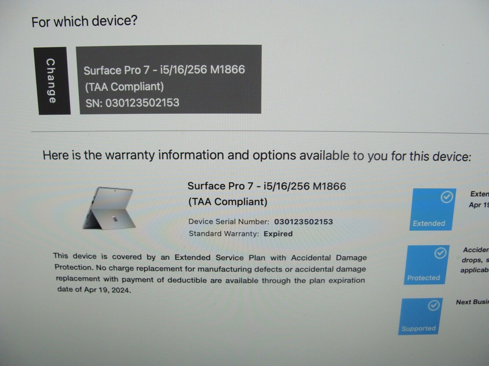 Microsoft Surface Pro 7 1866 12.3 OEM LCD Touch Screen