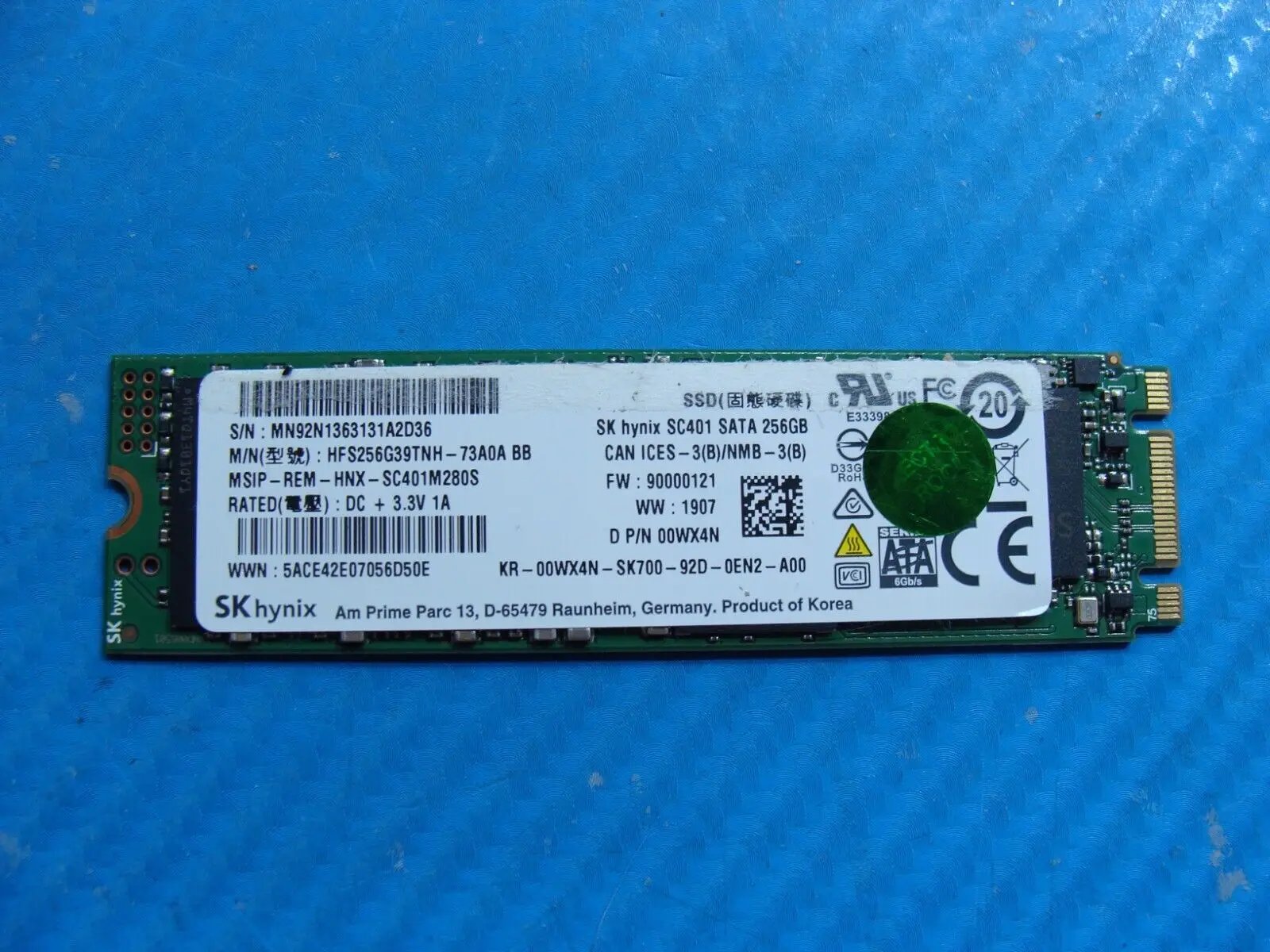 Dell 5490 SK Hynix 256GB SATA M.2 SSD Solid State Drive HFS256G39TNH-73A0A 0WX4N