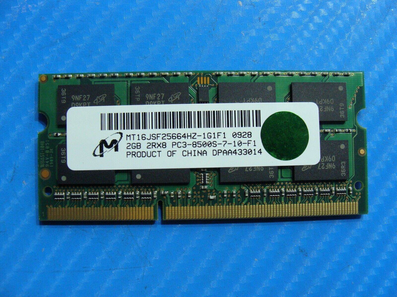 Macbook Pro A1278 Micron 2Gb Memory Ram So-Dimm PC3-8500S MT16JSF25664HZ-1G1F1 - Tested Computer Laptop Parts