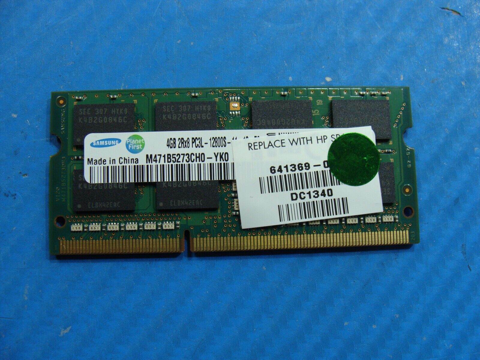 HP 15-b142dx Samsung 4GB PC3L-12800S Memory RAM SO-DIMM RAM M471B5273CH0-YK0 - Tested Computer Laptop Parts