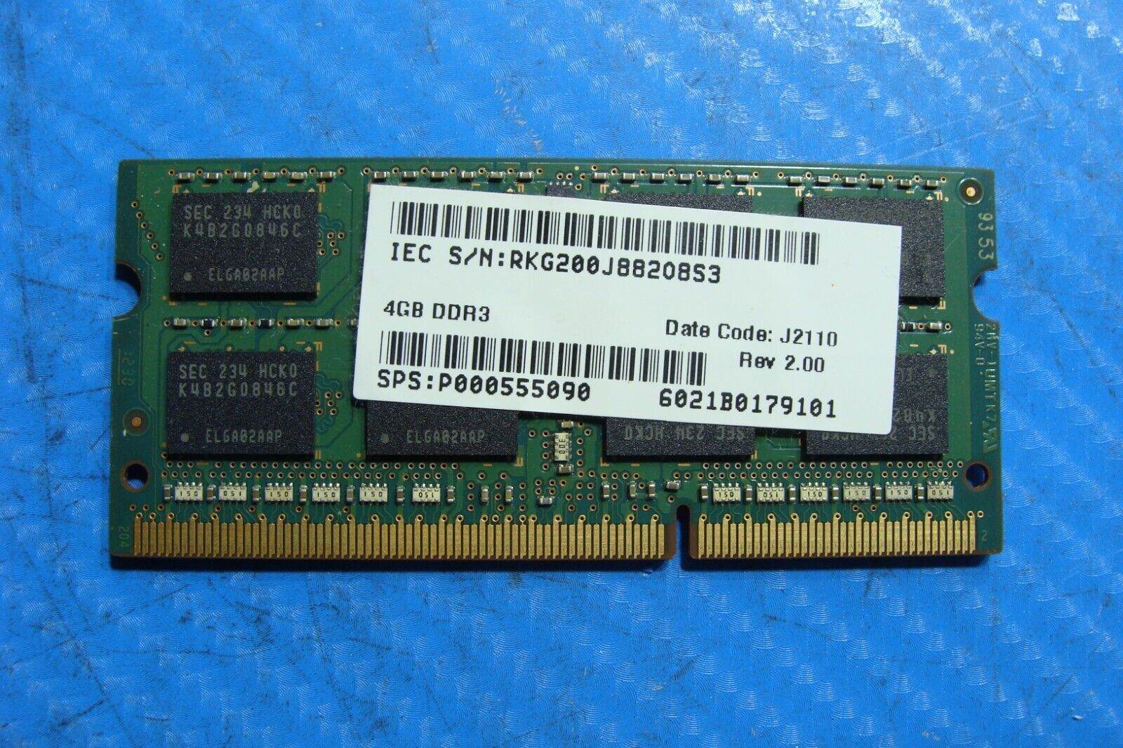 Toshiba S855 Samsung 4Gb 2Rx8 Memory So-Dimm pc3-12800s M471B5273CH0-CK0 - Tested Computer Laptop Parts