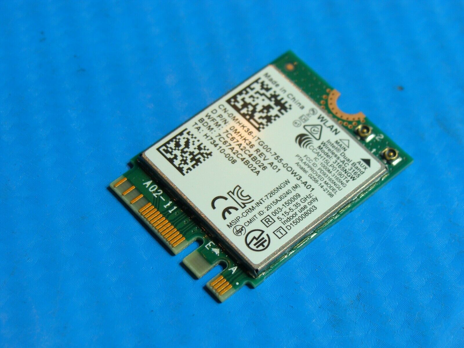 Dell Inspiron 15.6'' 5567 Genuine Laptop Wireless WiFi Card 3165NGW MHK36 