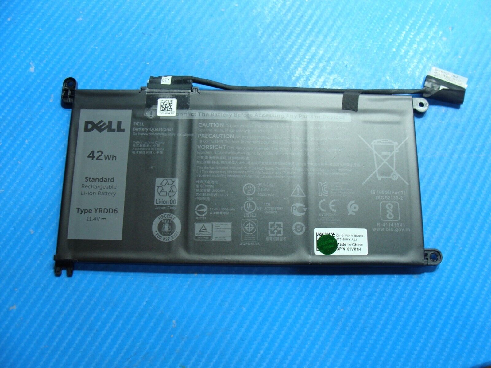 Dell Latitude 3310 13.3" Genuine Laptop Battery 11.4V 42Wh 3500mAh YRDD6 1VX1H
