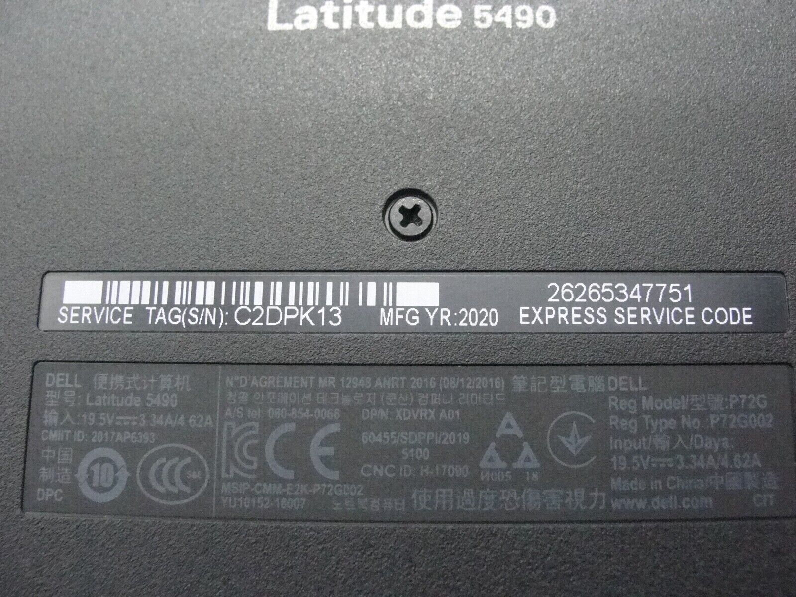 Excellent Working Dell Latitude 5490 i5-8350U 8GB 256GB SSD Genuine Dell Charger