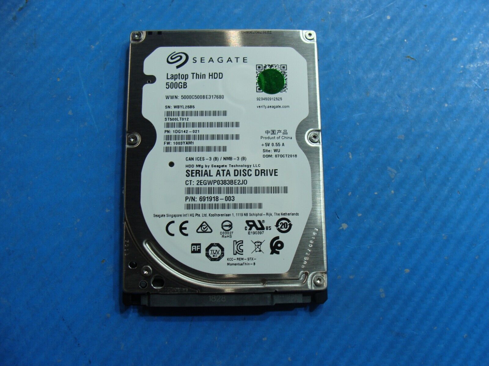 HP 14m-cd0001dx 500GB SATA 2.5 HDD Hard Drive ST500LT012 691918-003