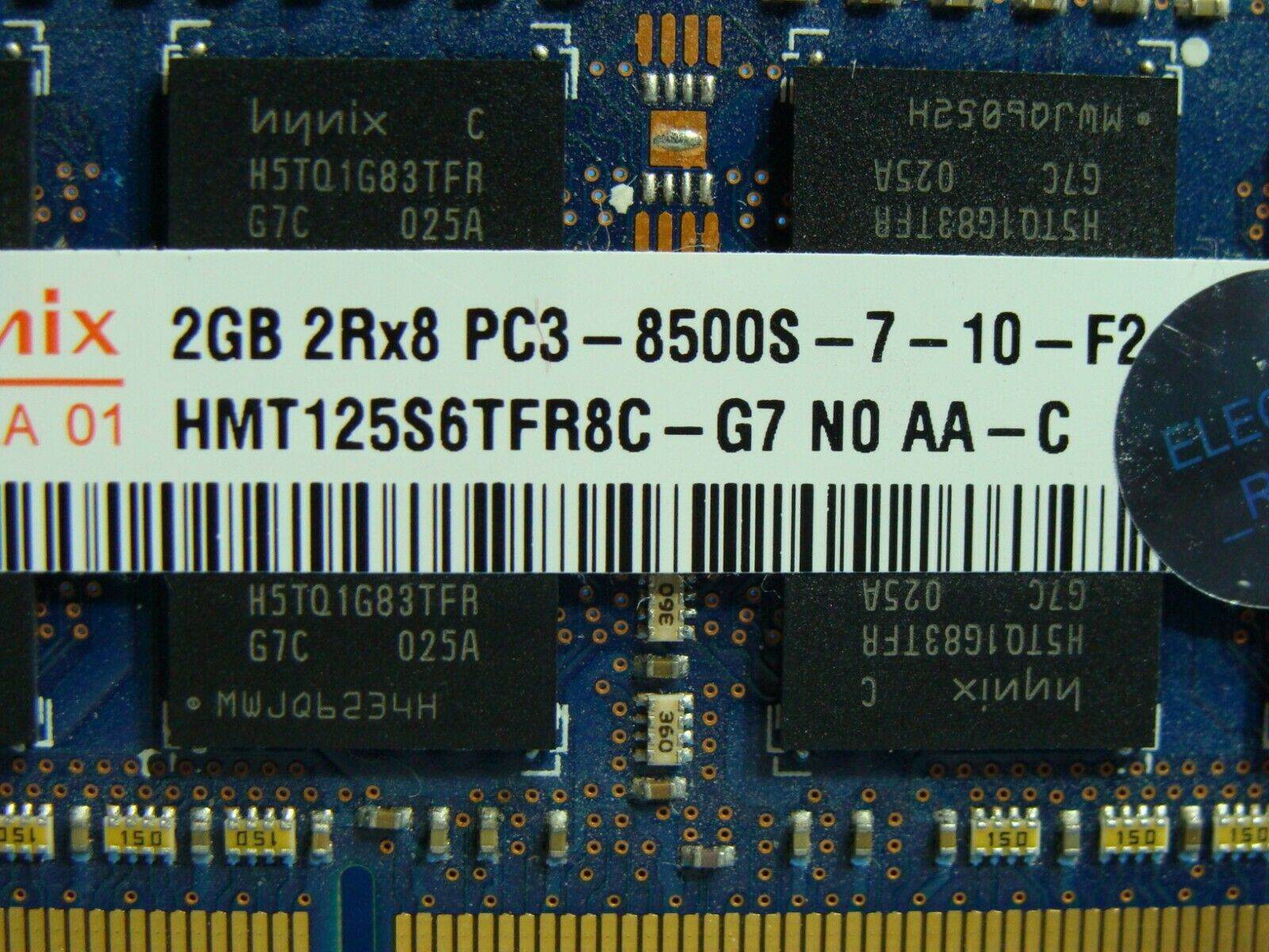 MacBook A1278 Hynix 2GB 2Rx8 PC3-8500S SO-DIMM Memory RAM HMT125S6TFR8C-G7 - Tested Computer Laptop Parts
