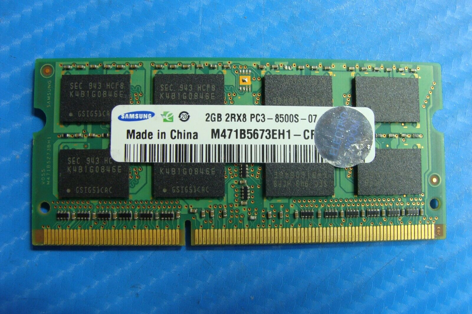 Lenovo 15.6" G510s Touch Samsung SO-DIMM Memory Ram 2GB pc3-8500s m471b5673eh1 