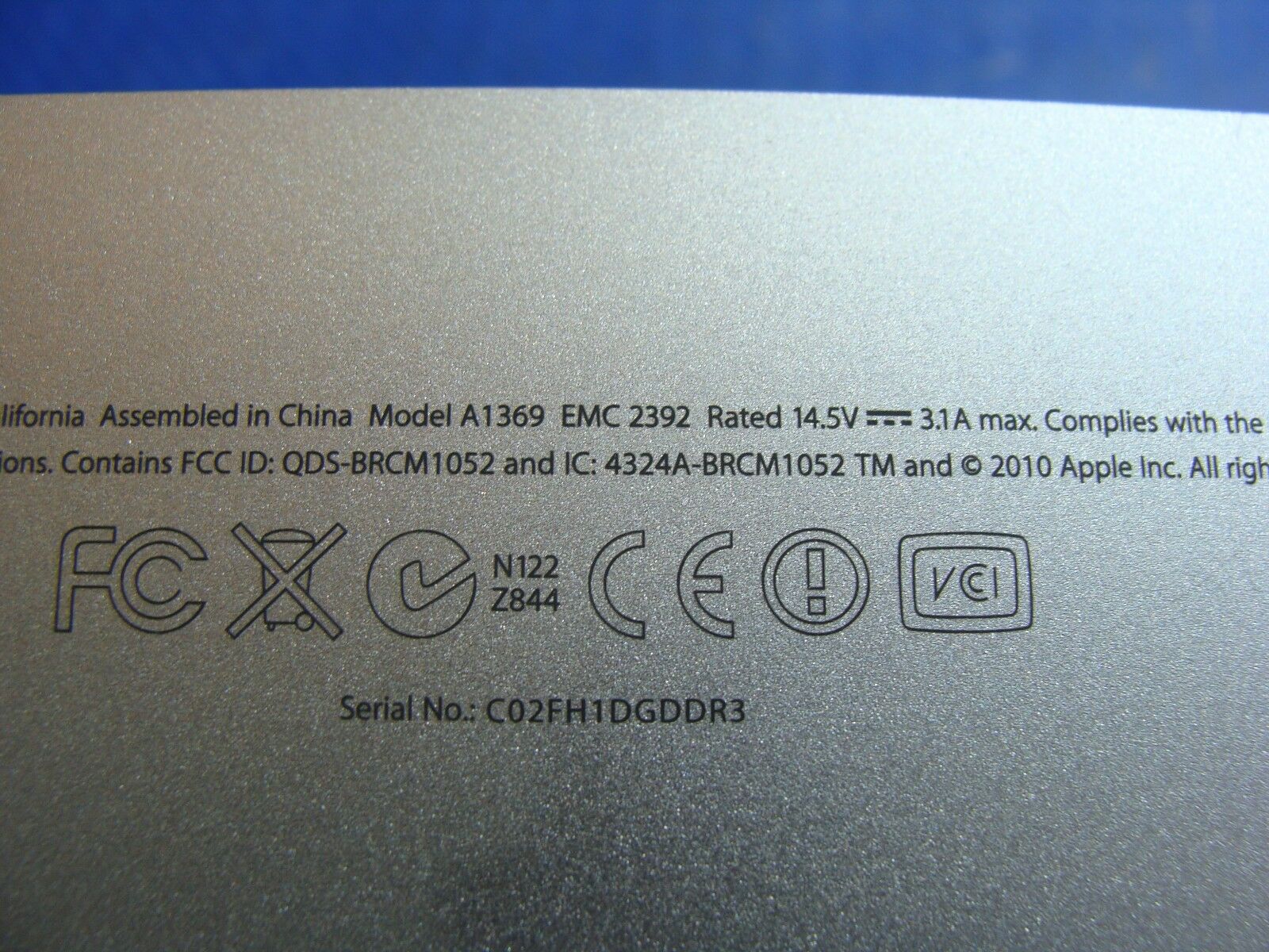 MacBook Air A1369 MC503LL/A MC504LL/A Late 2010 13