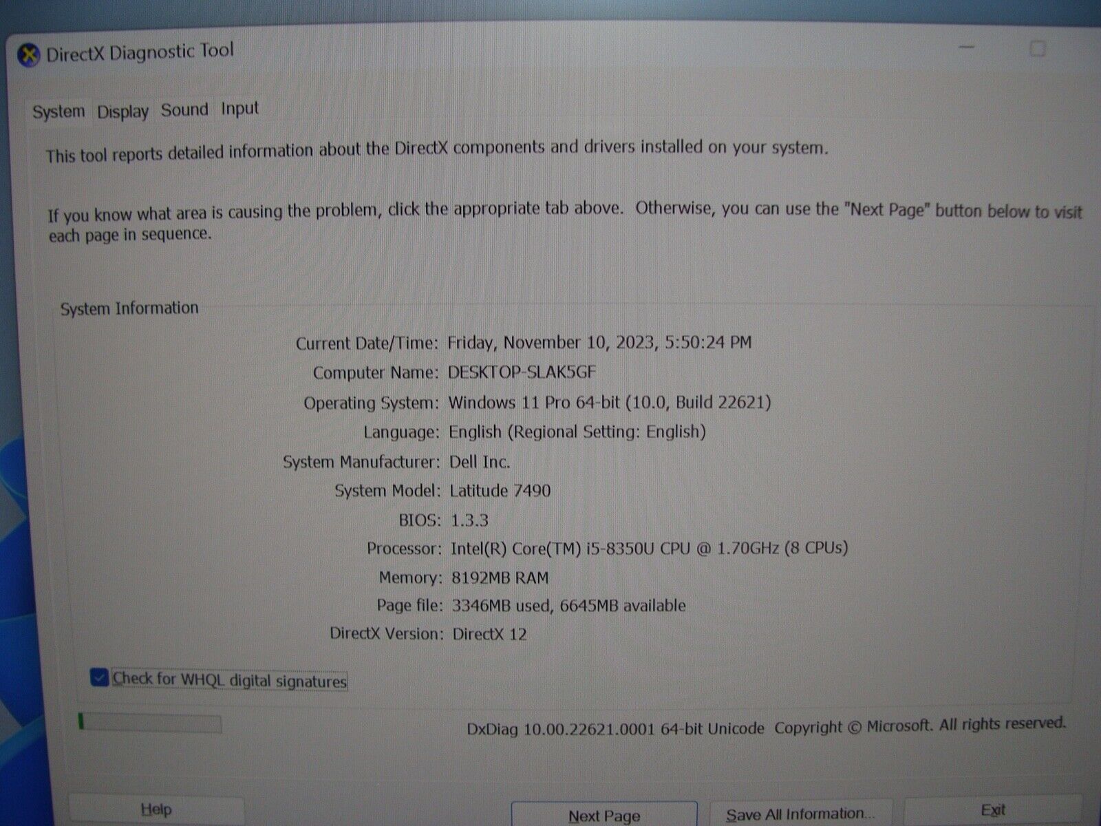 DEAL! Powerful Dell Latitude 7490 Intel i5-8250U 1.70GHz 8GB 256GB