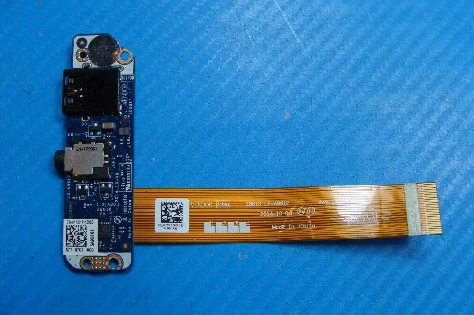 Dell Latitude E7450 Power Button USB Audio Port IO Board w/Cable 110hr ls-a961p - Tested Computer Laptop Parts