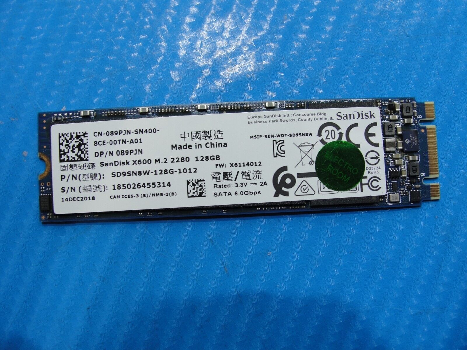 Dell 3579 SanDisk SATA M.2 128GB SSD Solid State Drive SD9SN8W-128G-1012 89PJN