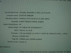 Warranty PoWeR Battery HP ProBook 450 G8 i7-1165G7 2.8 GHZ 8GB RAM 256GB SSD