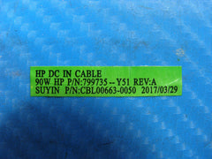 HP ENVY x360 15m-bp011dx 15.6" Genuine DC IN Power Jack w/Cable 799735-Y51 HP