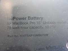MacBook Pro A1286 15" Early 2011 MC721LL/A Battery 10.95V 77.5Wh 661-5844 