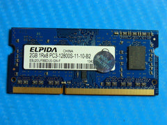 MacBook Pro A1278 SODIMM Elpida 2GB Memory PC3-12800S-11-10-B2 EBJ20UF8BDU0-GN-F - Tested Computer Laptop Parts