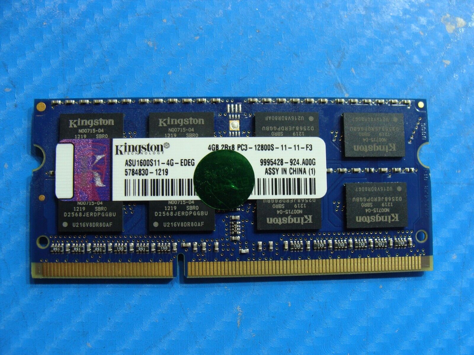 Asus A55A-TH52 Kingston 4GB PC3-12800S Memory RAM SO-DIMM ASU1600S11-4G-EDEG