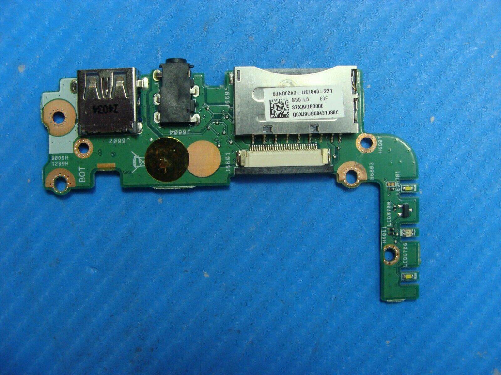 Asus VivoBook V551LA-DH51T USB Audio SD Card Reader Board 60NB02A0-US1040-221 - Tested Computer Laptop Parts