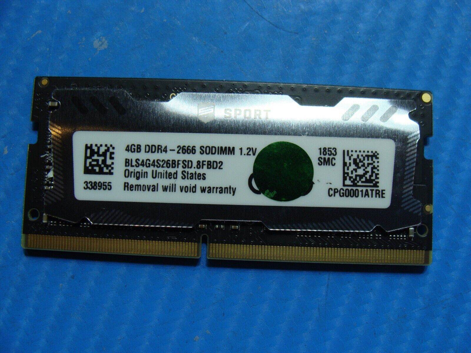 Acer A515-43-R19L Crucial Ballistix 4GB DDR4-2666 SODIMM RAM BLS4G4S26BFSD.8FBD2 - Tested Computer Laptop Parts