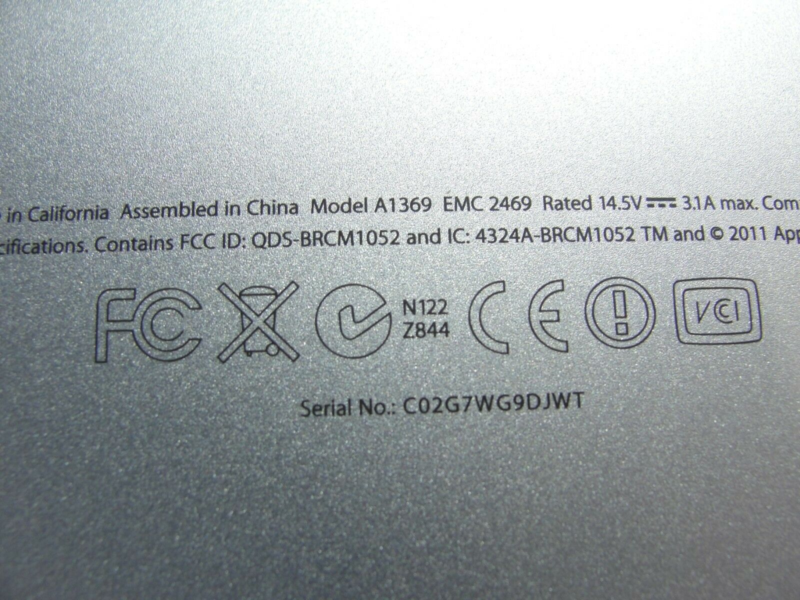 MacBook Air A1369 MC965LL/A Mid 2011 13