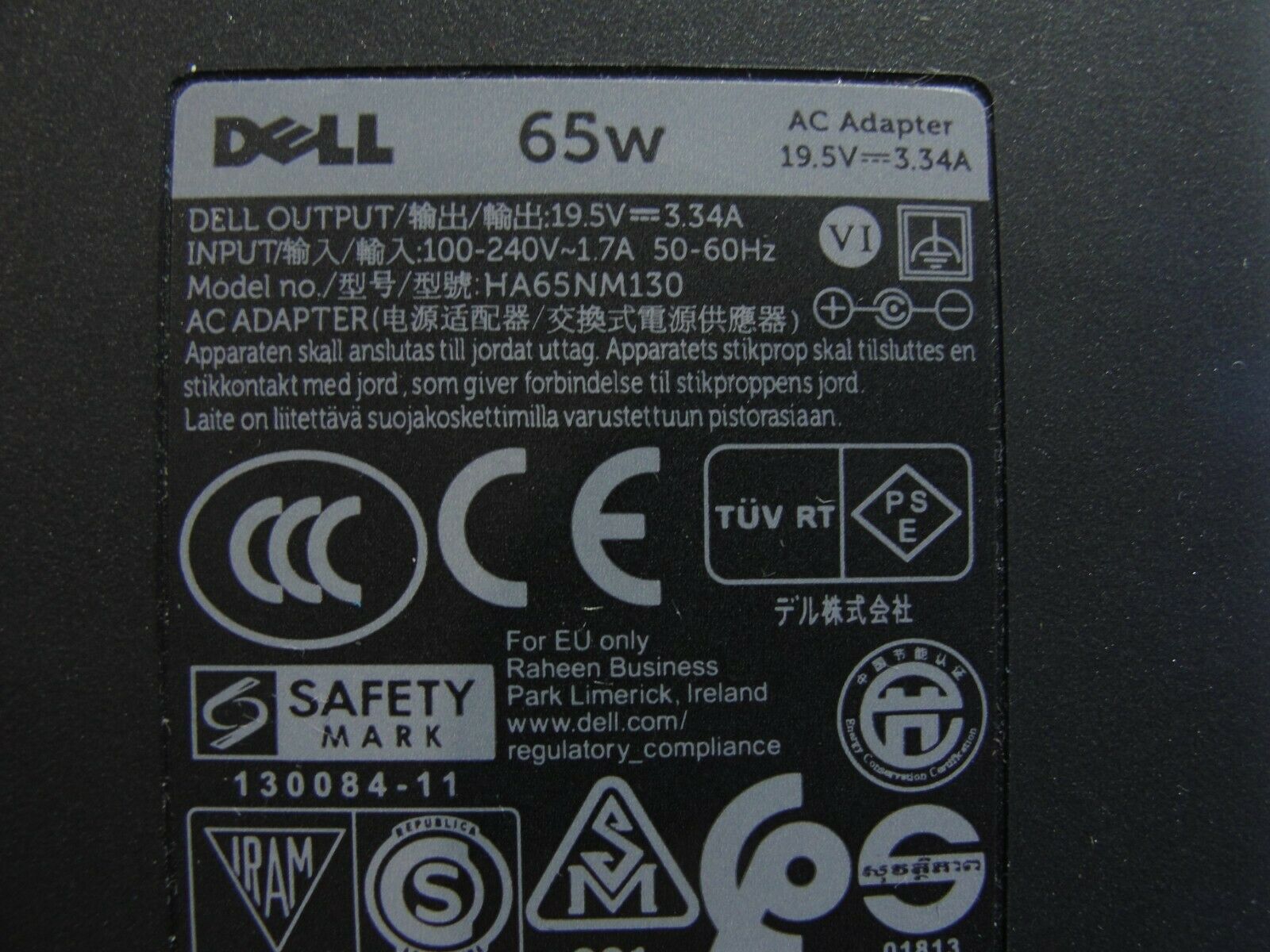 Genuine Dell AC Adapter Power Charger 19.5V 3.34A 65W HA65NM130 0FPC2Y 