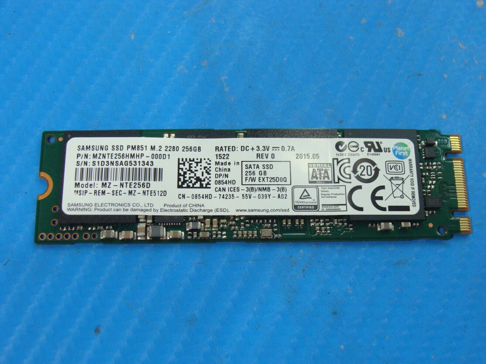 Dell 13 9343 Samsung 256GB M.2 SATA SSD Solid State Drive MZNTE256HMHP-000D1